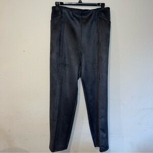 Allison Daley super soft faux Suede gray pull-on pants leggings, size 3XL